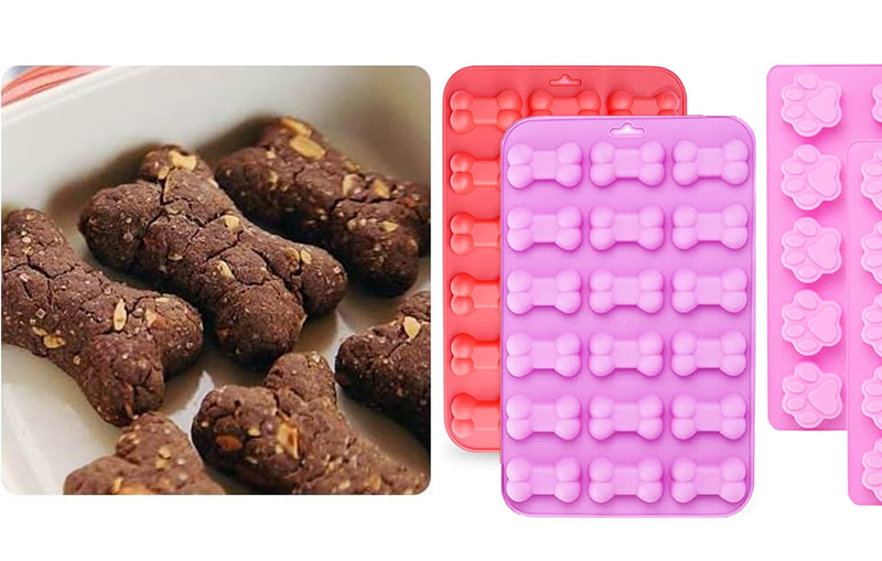 DIY dog treats made with silicone dog treat molds