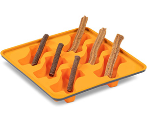 Orange silicone mould for making dog treats