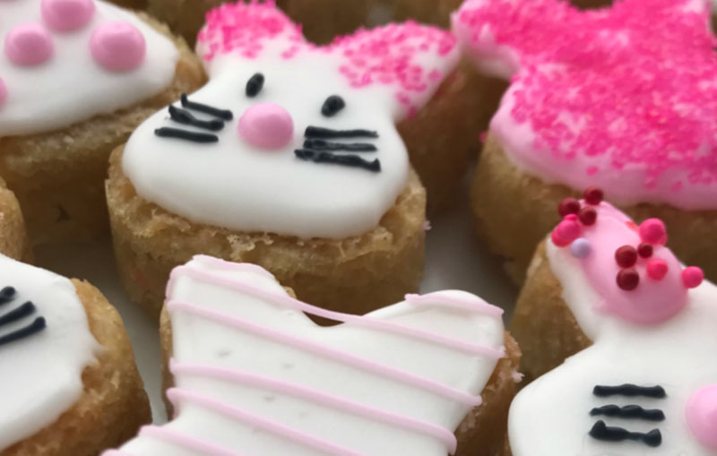 Bunny shaped and styled cookies made using a silicone mold